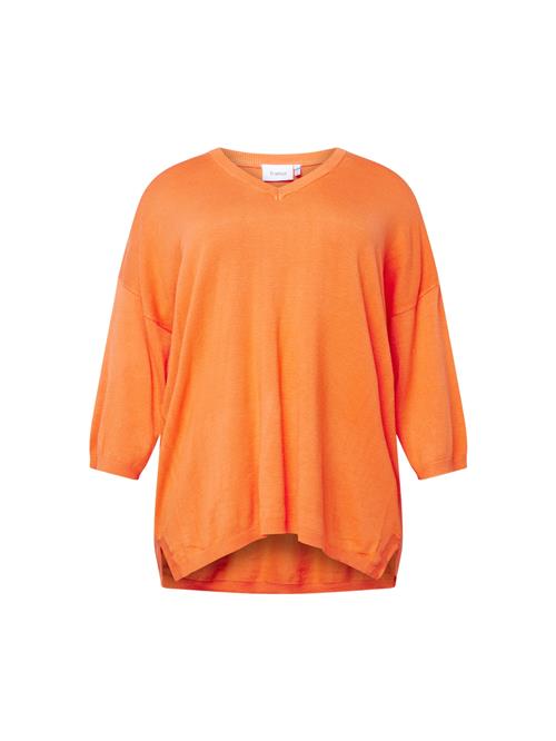 Fransa Curve Pullover 'Blume'  orange