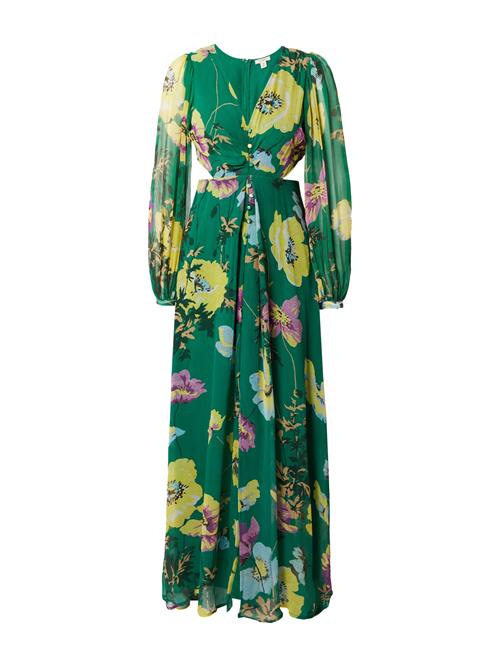 Oasis Kjole 'Soft Floral Button Detail Cut Out Maxi D'  smaragd / blandingsfarvet