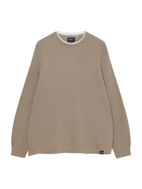 Pull&Bear Pullover  lysebrun / hvid