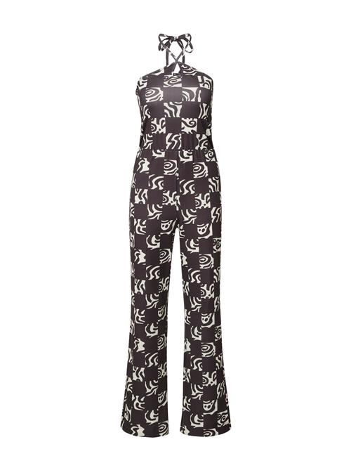 Monki Jumpsuit  mørkebrun / hvid