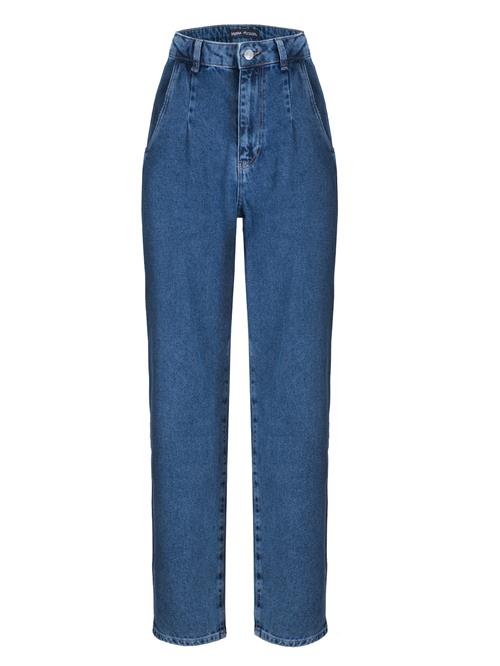 WEM Fashion Jeans med lægfolder  mørkeblå