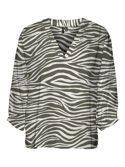 VERO MODA Bluse 'SEBA'  mokka / hvid