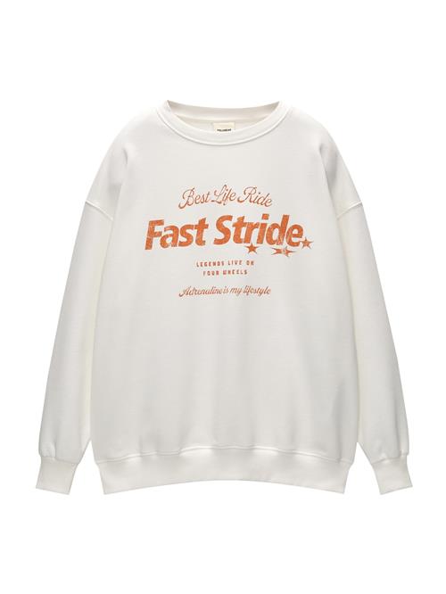 Pull&Bear Sweatshirt  orange / hvid