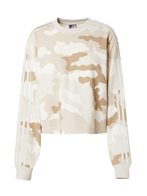 Se ADIDAS SPORTSWEAR Sportsweatshirt 'CAMO'  beige / camel / ecru / hvid ved About You