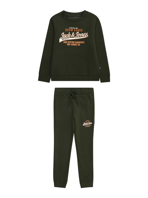 Jack & Jones Junior Joggingdragt  mørkegrøn / orange / hvid