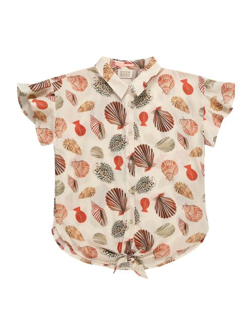 SCOTCH & SODA Bluse  mudderfarvet / rød / uldhvid