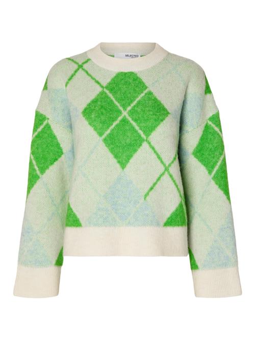 Se SELECTED FEMME Pullover 'Lipka'  lysebeige / himmelblå / lime / pastelgrøn ved About You