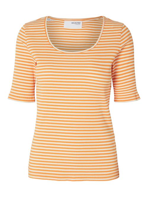 Se SELECTED FEMME Shirts 'JESMINE'  orange / hvid ved About You