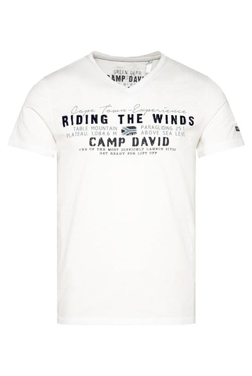 CAMP DAVID Bluser & t-shirts 'Paragliding Cape Town'  opal / sort / hvid