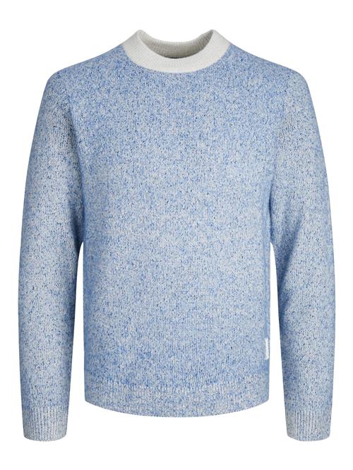 Se JACK & JONES Pullover 'SPACE'  blå-meleret / uldhvid ved About You