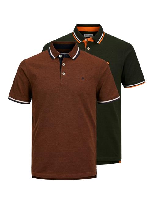 JACK & JONES Bluser & t-shirts 'JJEPaulos'  brun / sort / hvid