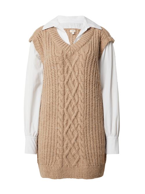 River Island Strikkjole  beige / hvid