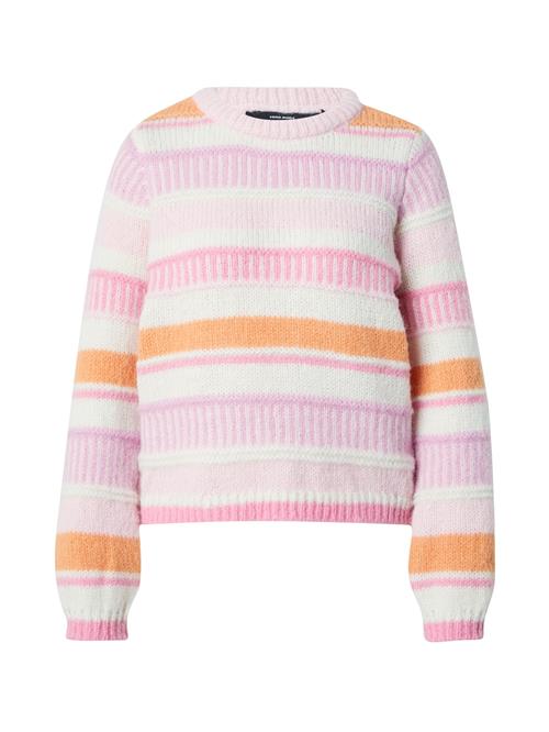 Se VERO MODA Pullover 'New Embrace'  orange / pink / lyserød / hvid ved About You