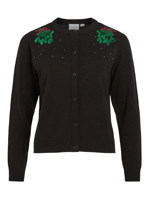 VILA Cardigan 'MISTLETOE CHRISTMAS'  grøn / rød / sort