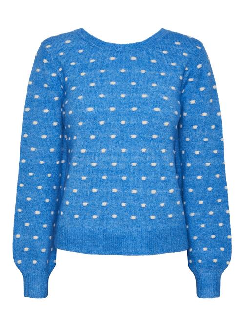 Se PIECES Pullover 'JESSICA'  blå-meleret / hvid ved About You