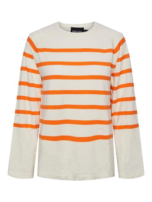 PIECES Pullover  mørkeorange / offwhite