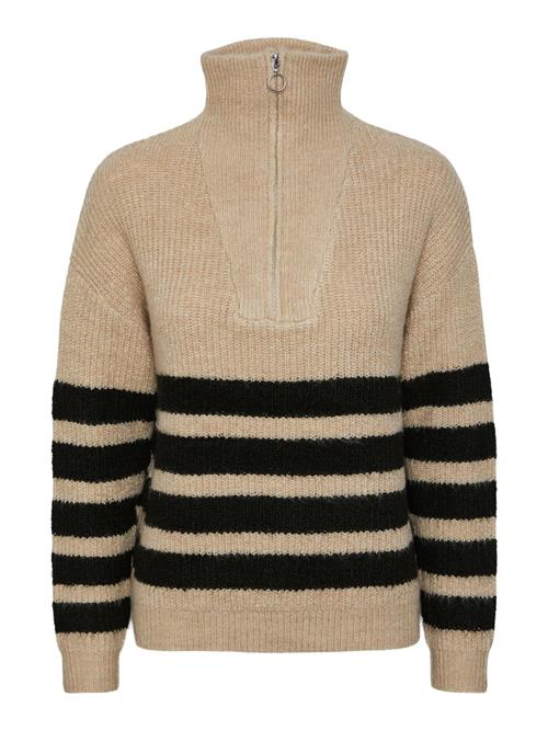 PIECES Pullover 'BROOKS'  mørkebeige / sort