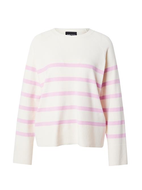 Se PIECES Pullover 'SIA'  lys pink / hvid ved About You