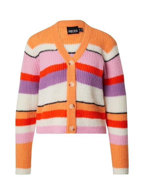 PIECES Cardigan 'BRANDON'  creme / lilla / orange / pink / sort