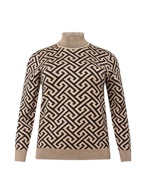 Se Vero Moda Curve Pullover 'CARIA'  sand / sort ved About You