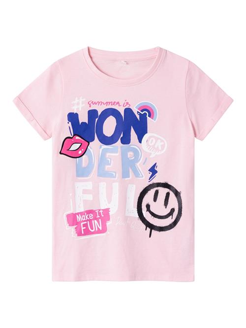 NAME IT Bluser & t-shirts 'AXINA HAPPY'  mørkeblå / pink / lyserød / sort