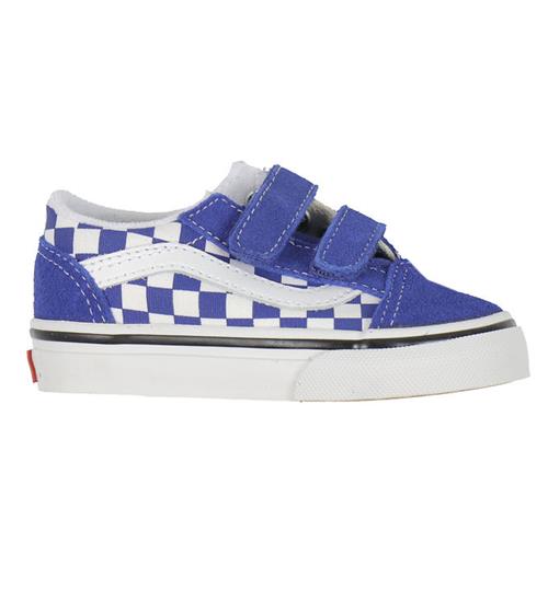 Vans Sko - Old Skool V - Theory - Checkerboard - BlÃ¥/Hvid