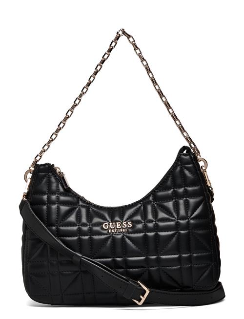 Se GUESS Assia Top Zip Shoulder Bag GUESS Black ved Booztlet