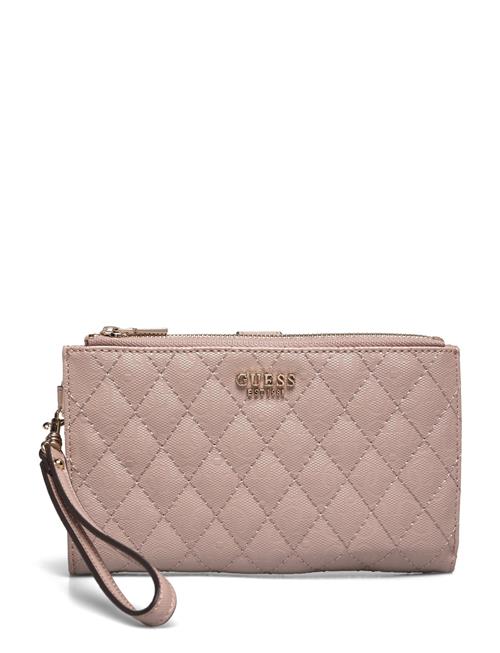 Se GUESS Yarmilla Slg Dbl Zip Organizer GUESS Beige ved Booztlet