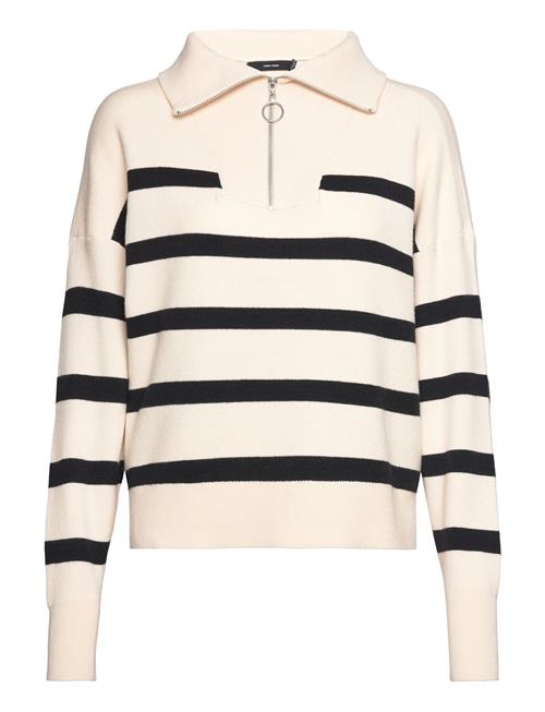 Vmsaba Stripe Ls Highneck Blouse Ga Noos Vero Moda Cream