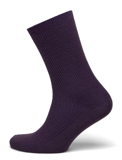 mp Denmark Fine Wool Rib Socks Mp Denmark Purple