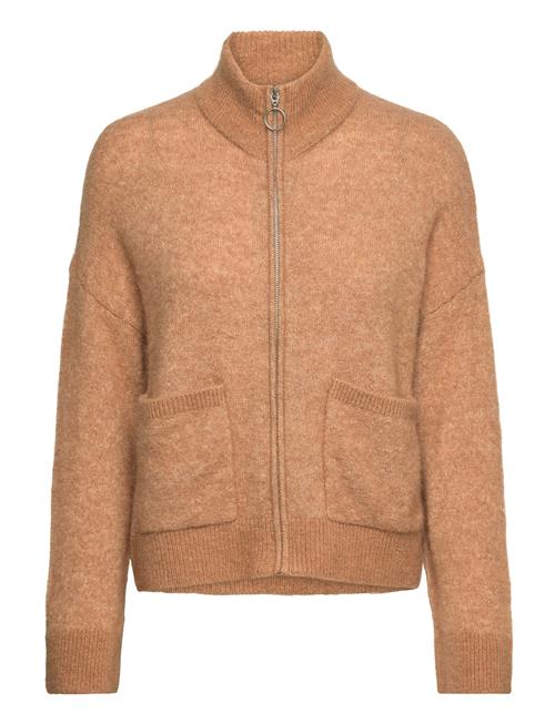 Selected Femme Slfsia Ras Ls Knit Zipper Cardigan Noos Selected Femme Beige