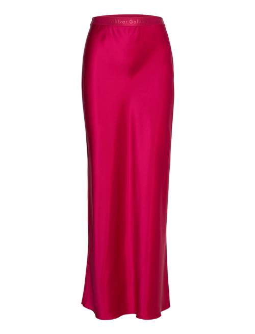 Ahlvar Gallery Hana Long Logo Satin Skirt Ahlvar Gallery Red