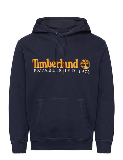 Established 1973 Embroidery Logo Brush Back Hoodie Dark Sapphire Timberland Navy