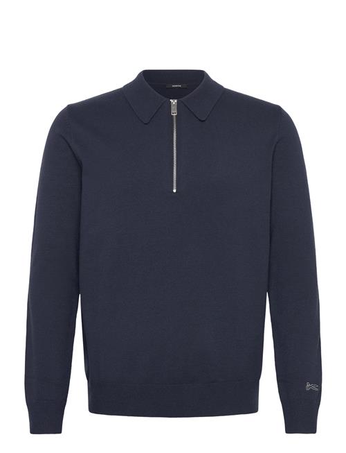 Denham Mens Pullover Lg. Sleeve Polo Neck Denham Navy