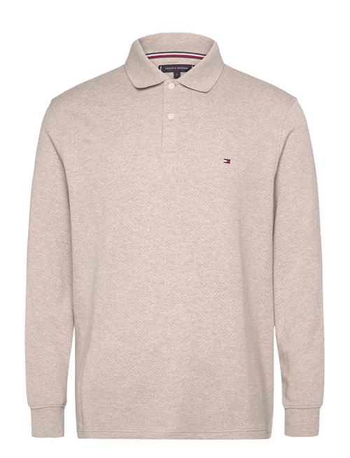 Se Tommy Hilfiger L/S Waffle Reg Polo Tommy Hilfiger Beige ved Booztlet