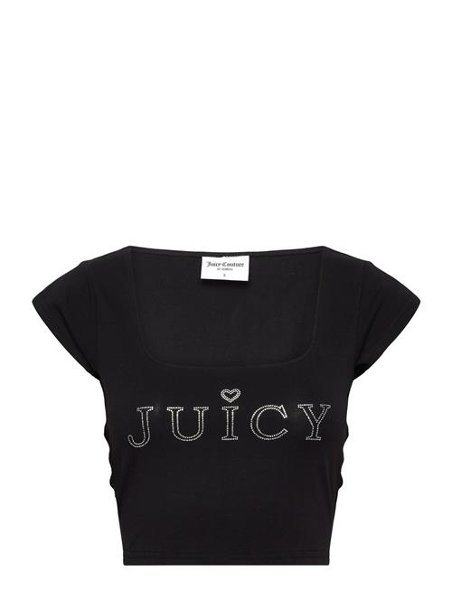 Juicy Couture Regal Square Neck Cropped Tee Juicy Couture Black