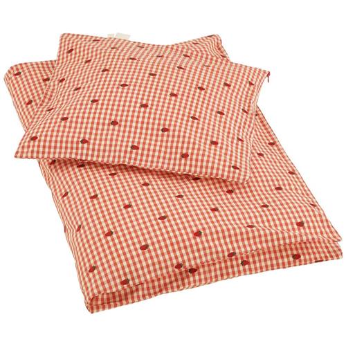 Flöss 100 x 140 / 40 x 45 Molly Gingham Junior Sengetøj Sæt Berry | Rød | 0