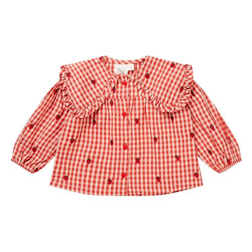 Flöss Molly Gingham Bluse Berry | Rød | 80 cm