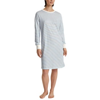 Se Calida Cotton Stripes Nightdress Lyseblå Stribe bomuld X-Large Dame ved Timarco