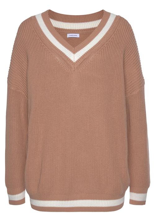 LASCANA Pullover  cappuccino / hvid