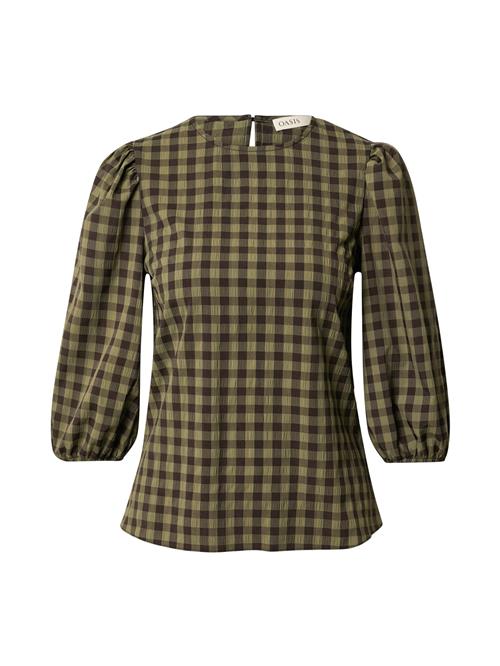 Se Oasis Bluse 'Gingham'  khaki / sort ved About You