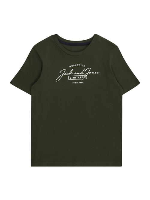 Jack & Jones Junior Shirts 'JJFERRIS'  mørkegrøn / hvid