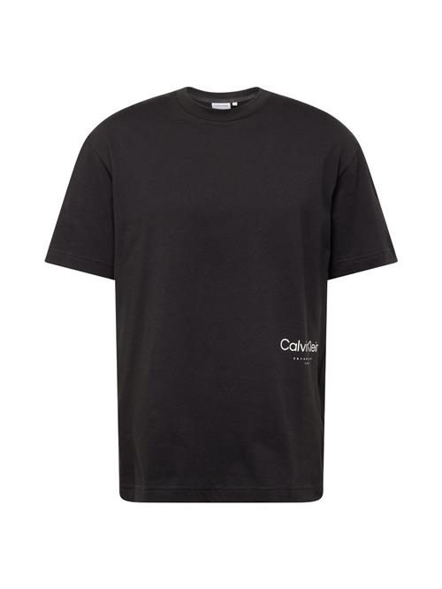 Calvin Klein Bluser & t-shirts 'Off Placement'  sort / hvid