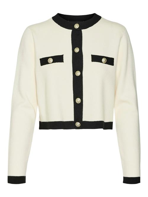 Se VERO MODA Cardigan 'VMSaba'  creme / sort ved About You