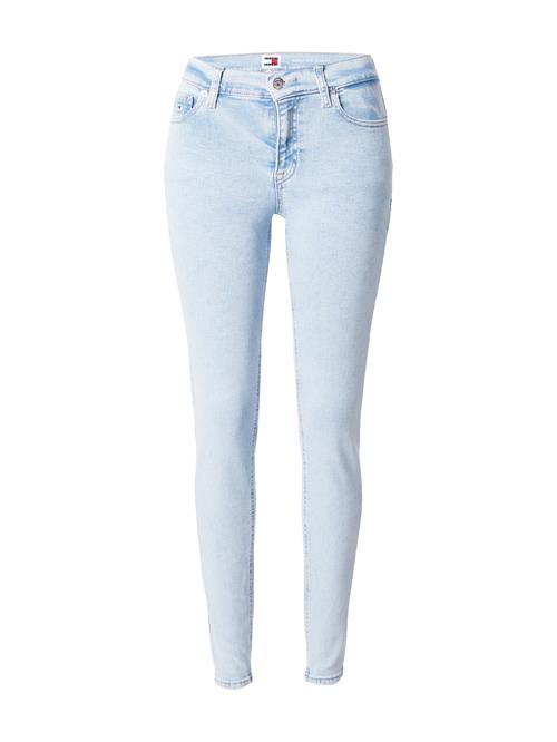 Se Tommy Jeans Jeans 'NORA MID RISE SKINNY'  navy / blue denim / knaldrød / hvid ved About You