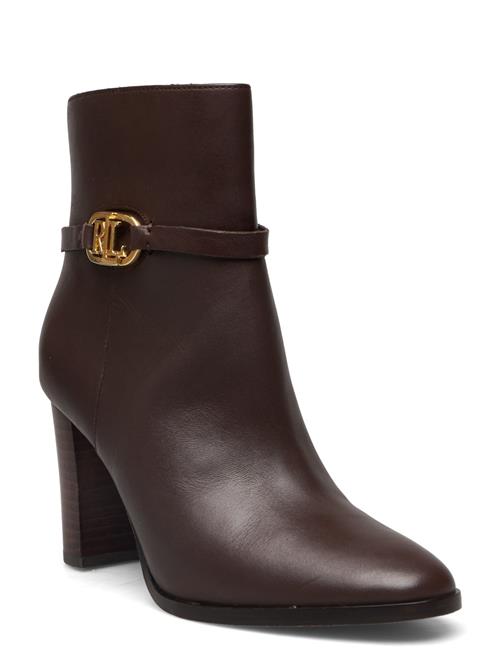 Lauren Ralph Lauren Maxie Burnished Leather Bootie Lauren Ralph Lauren Brown