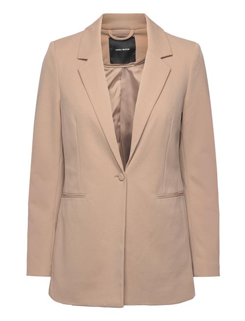 Se Vero Moda Vmsara Ls Loose Long Single Blazer Boo Vero Moda Beige ved Booztlet