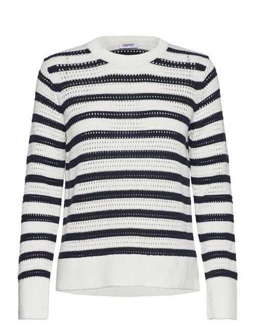 Se Esprit Casual Stripe Geo Mesh Esprit Casual White ved Booztlet