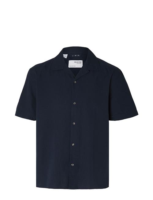 Selected Homme Slhrelaxnew-Linen Shirt Ss Resort Selected Homme Navy