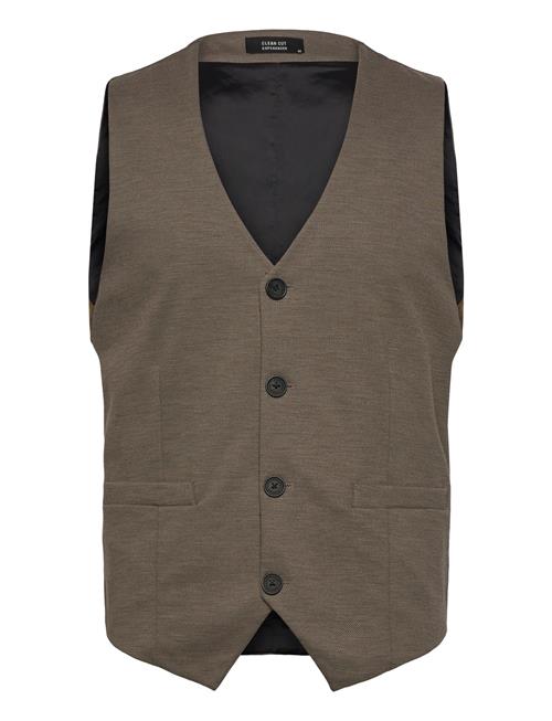 Brendon Jersey Waistcoat Clean Cut Copenhagen Brown